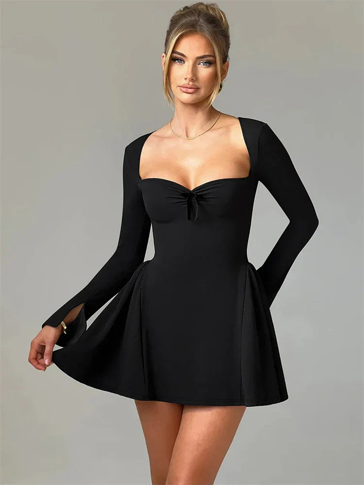 Variant image for Dam Miniklänning Fyrkantig Halsringning Polyester-Spandex-13