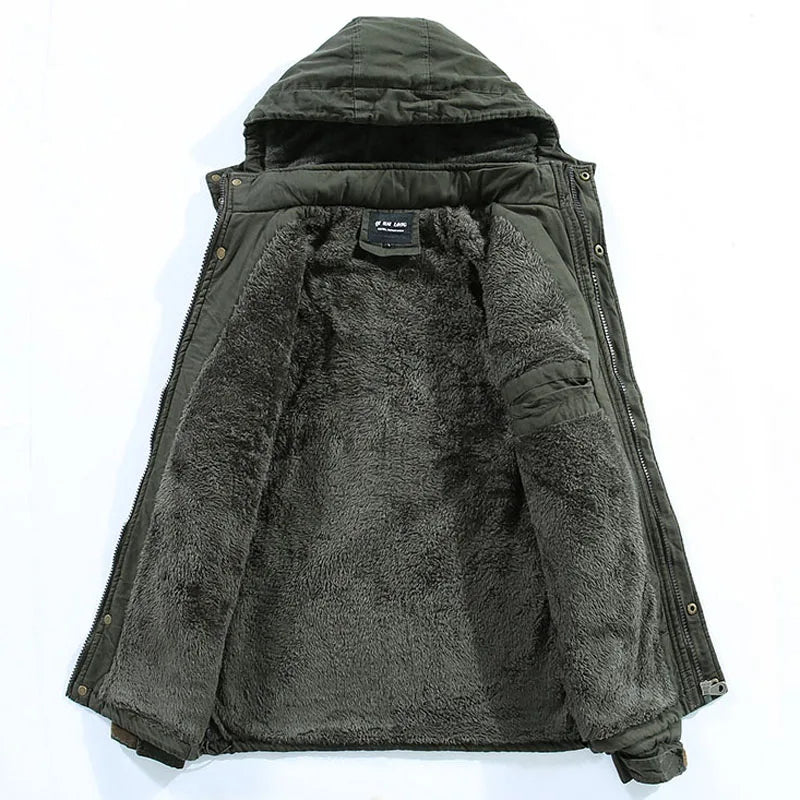 Herr Vinterjacka Vindtät Klassisk Polyester med Huva-2