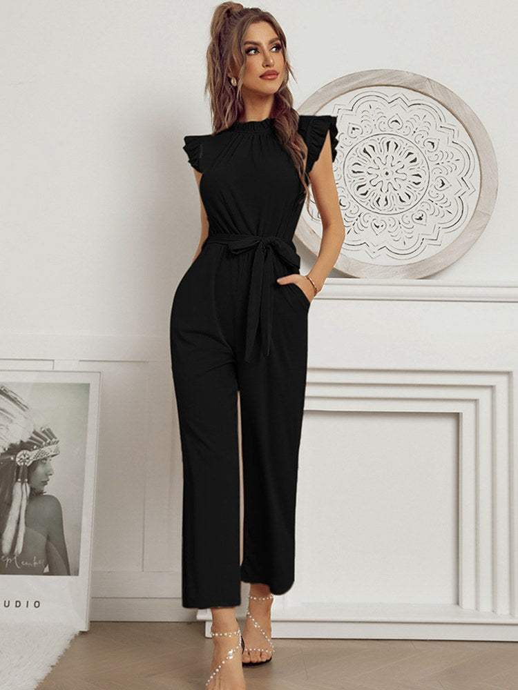 Dam Jumpsuit Ruffle Polyester Elegant Rosa-6