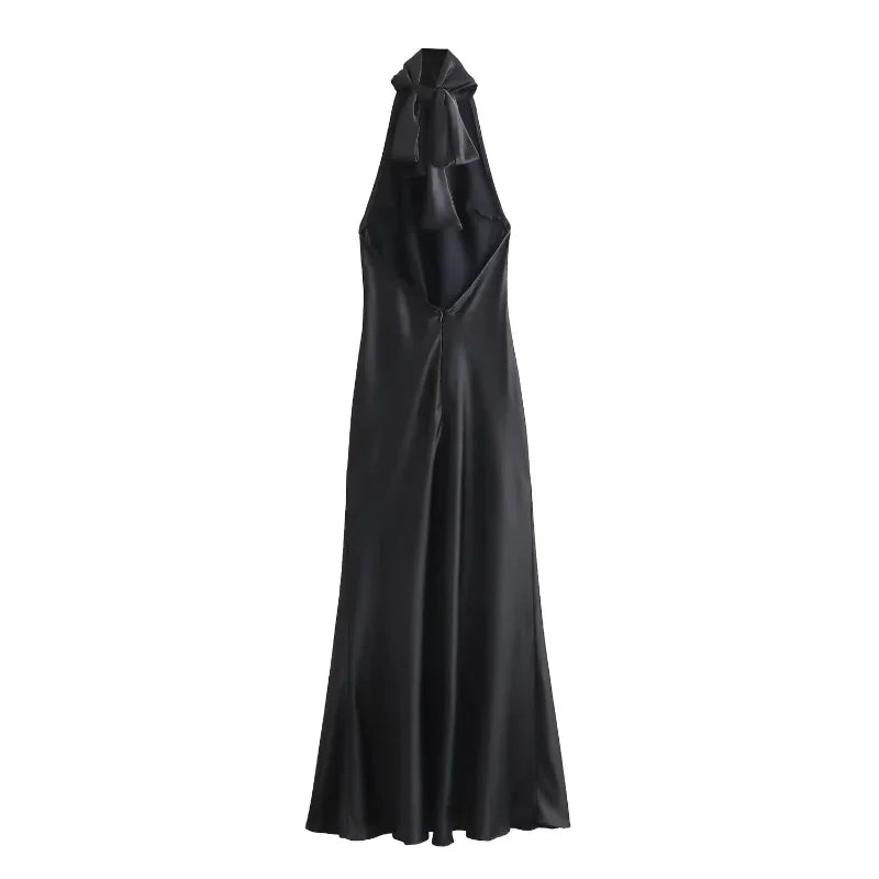 Dam Maxiklänning Elegant Polyester Golvlång Slangklänning-4
