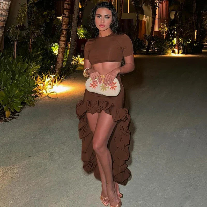 Dam Rockuppsättning Monokrom Bomull och Polyester-4