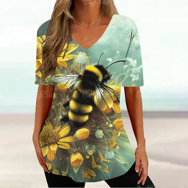 Dam Blus Vintageinspirerad Elegant Linne-2