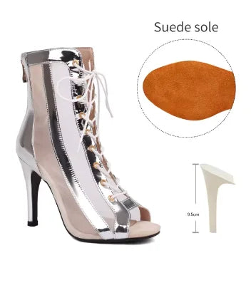 Dam Ankelstövlar Läder Latexskum Elegant Design 11