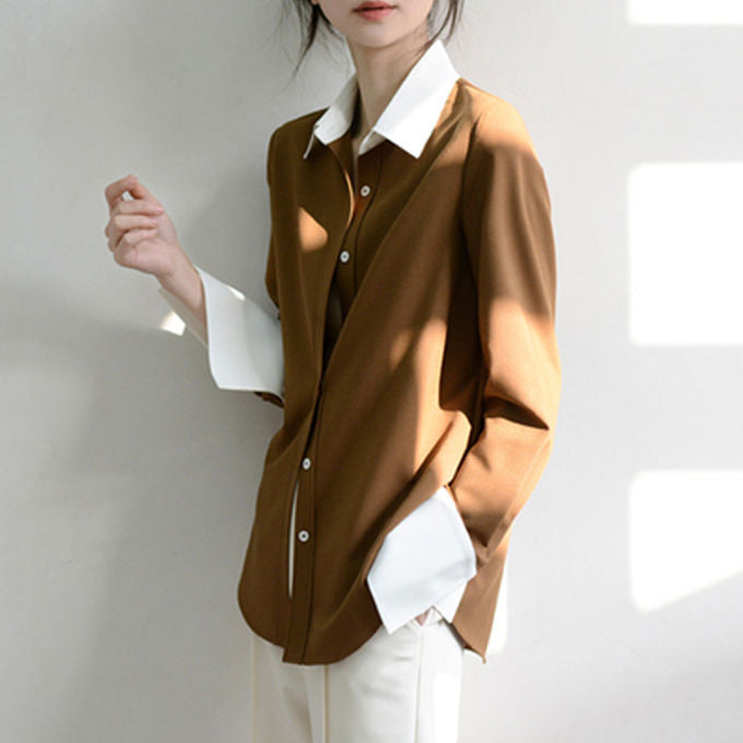 Variant image for Herrskjorta Avslappnad Stil Lätt Polyester-5