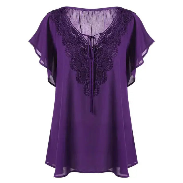 Vit Blus Dam Elegant Design Högkvalitativ Polyester-5