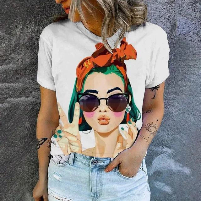 Variant image for Kvinnors Kort Topp Avslappnad Bomull-2