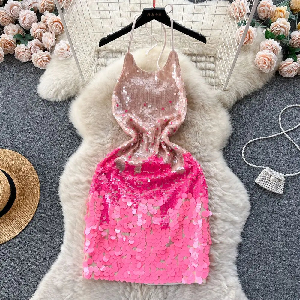 Kvinnors Miniklänning Halterneck Polyester Ovanför Knäet-4