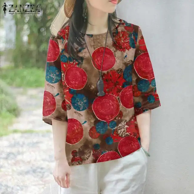 Dam Skjorta Minimalistisk Design i Högkvalitativt Linne-2