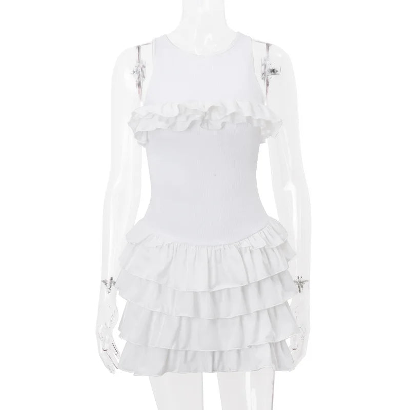 Dam Mini Klänning Slim Fit Mjuk Bomull-4