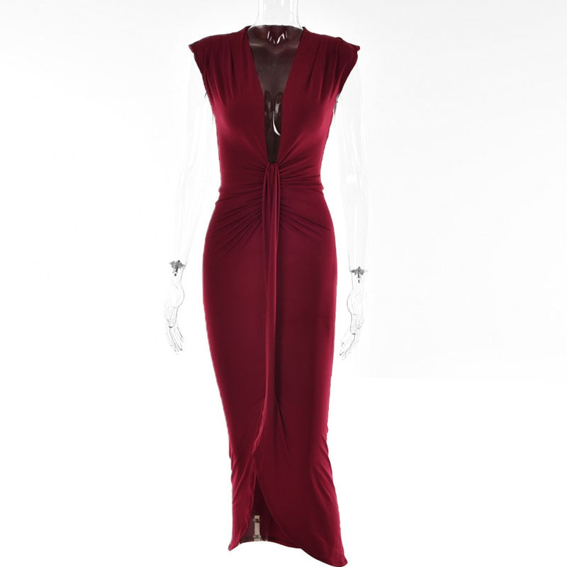 Variant image for Dam Maxiklänning V-ringning Polyester Spandex-13
