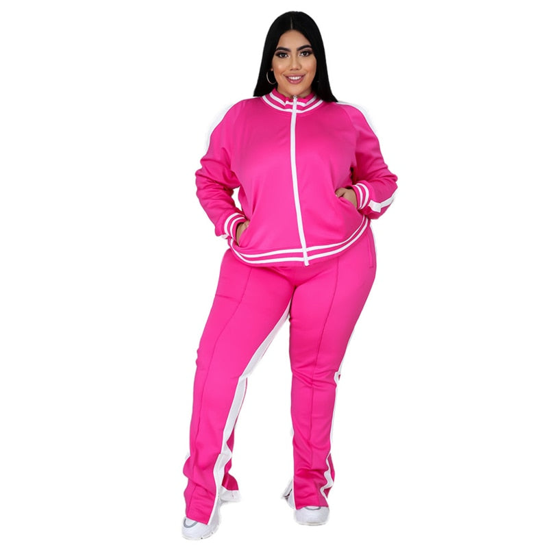 Variant image for Plus-Size Sweatshirt and Joggers Set Relaxed Cotton-3