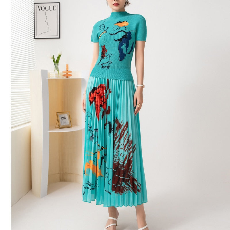 Dam Kjoluppsättning Turtleneck Rynkade Polyester 7