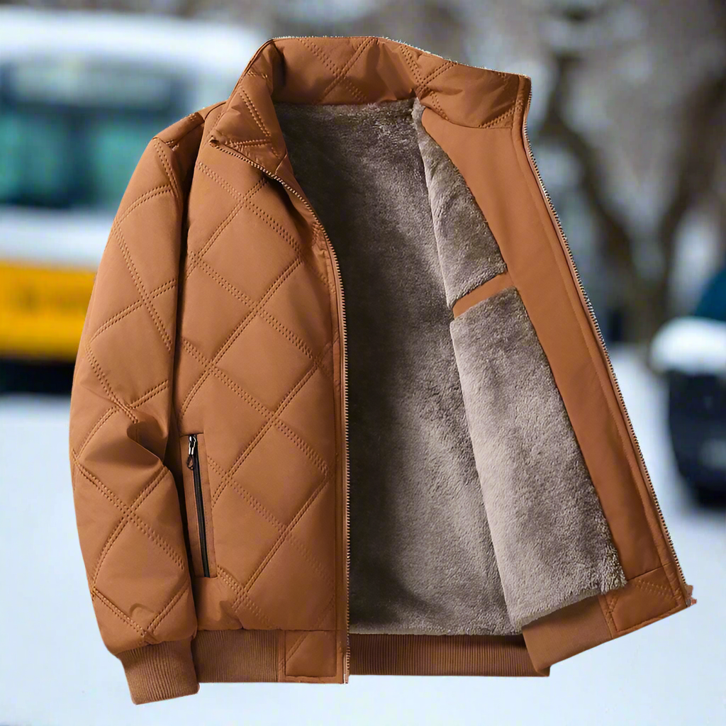 Lång Vinterrock Dam Fleecefodrad Elegant Slitstarkt Material-3