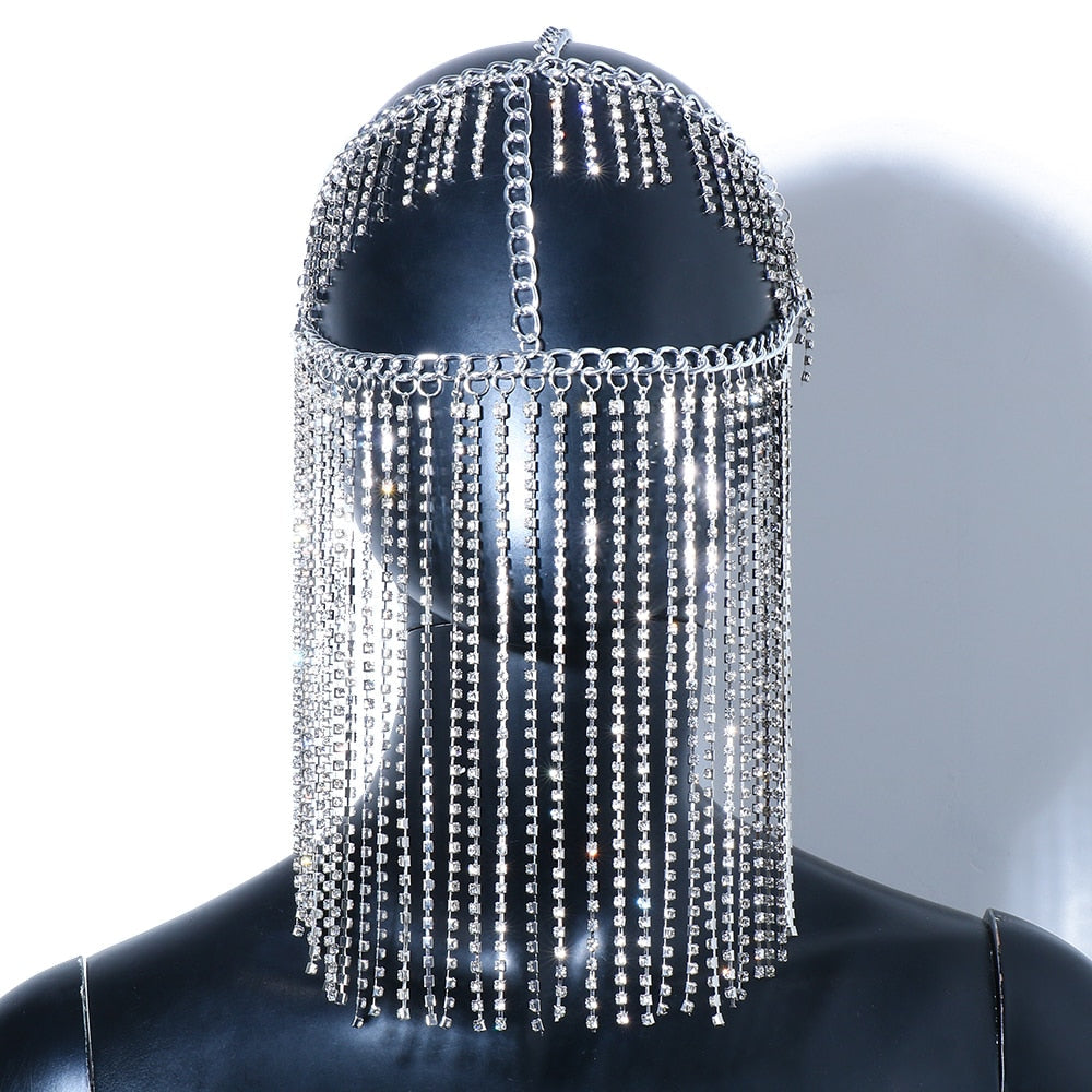 Smycken Dam Örhängen i Koppar med Glittrande Strass och Tofsar-2