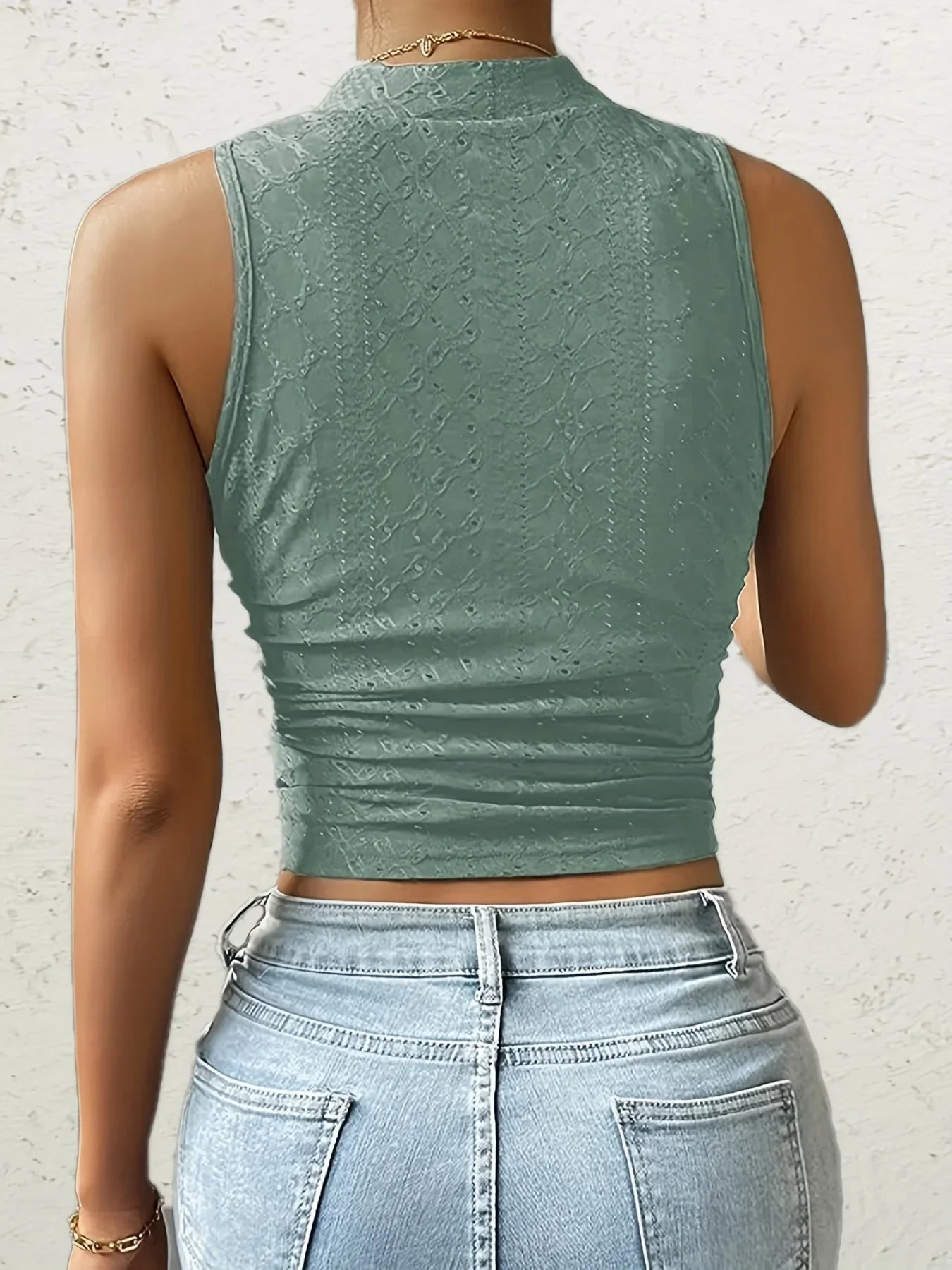 Dam Broderad Topp Boho Stil 100% Bomull Festtoppar-2