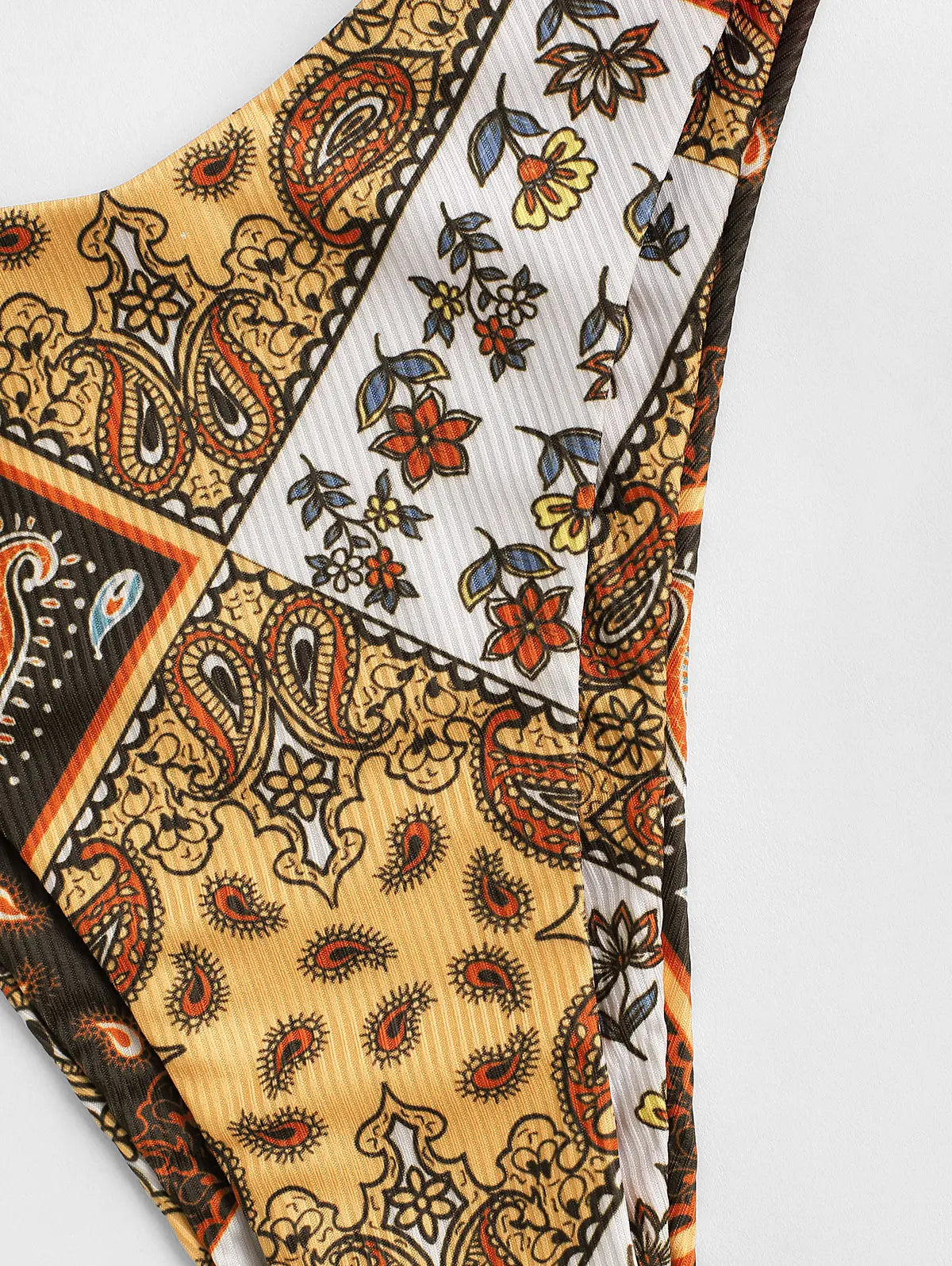 Damkläder Fotled Axel Ribbad Paisley Tryck 100% Bomull-4