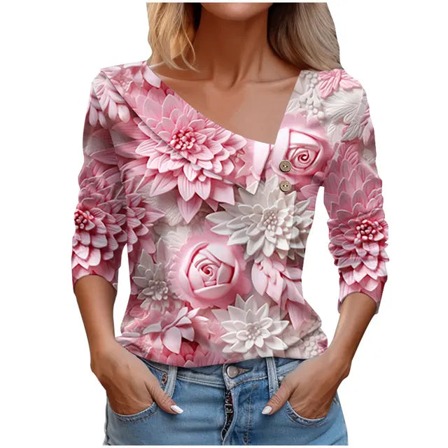Vit Dam Blus Lätt Luftig Polyester Avslappnad Passform-4