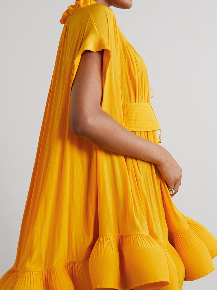 Dam Mini Klänning A-linjeformad Mjuk Bomullspolyester-3