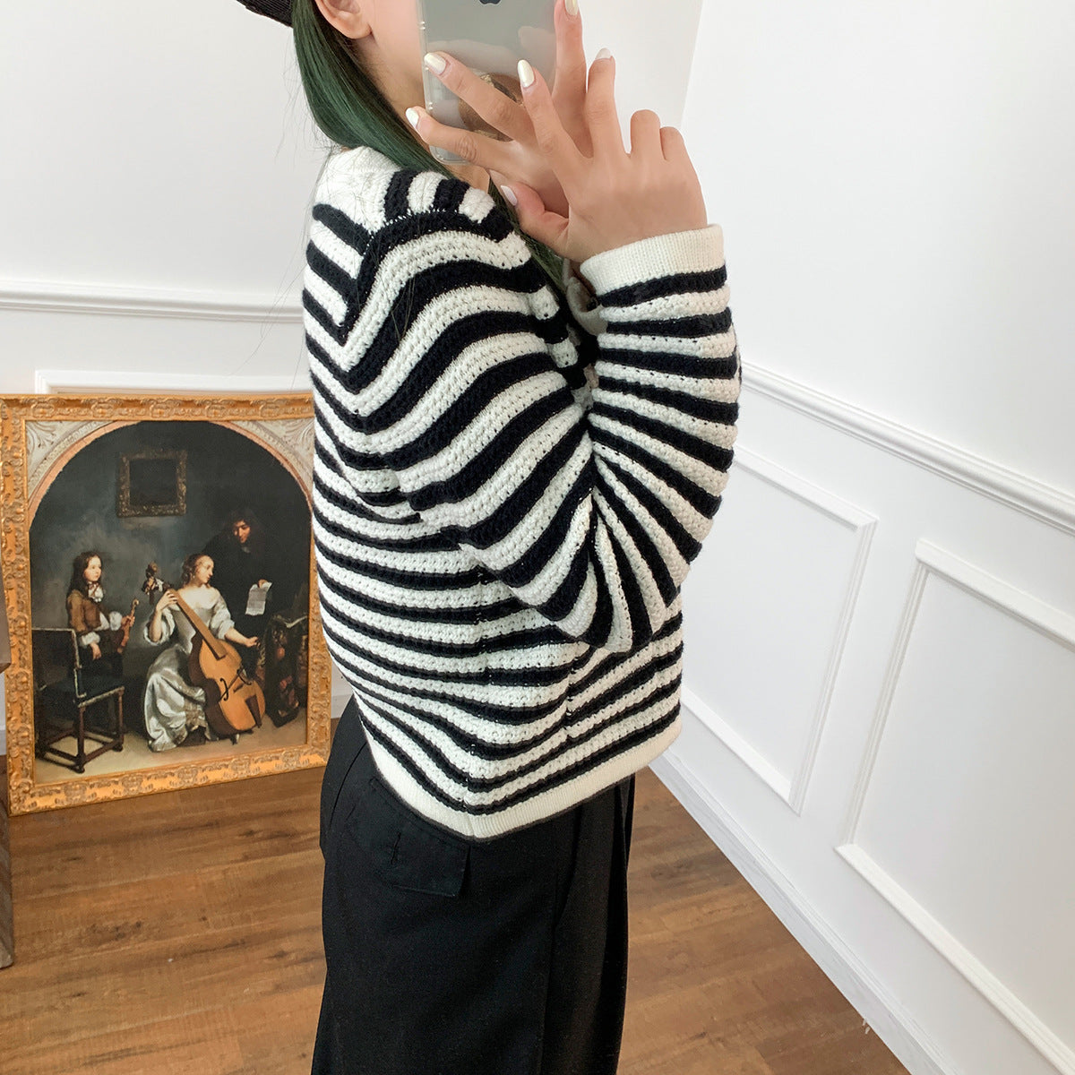 Dam Kofta Chic Stickad Mjuk Värmande Tyg 2