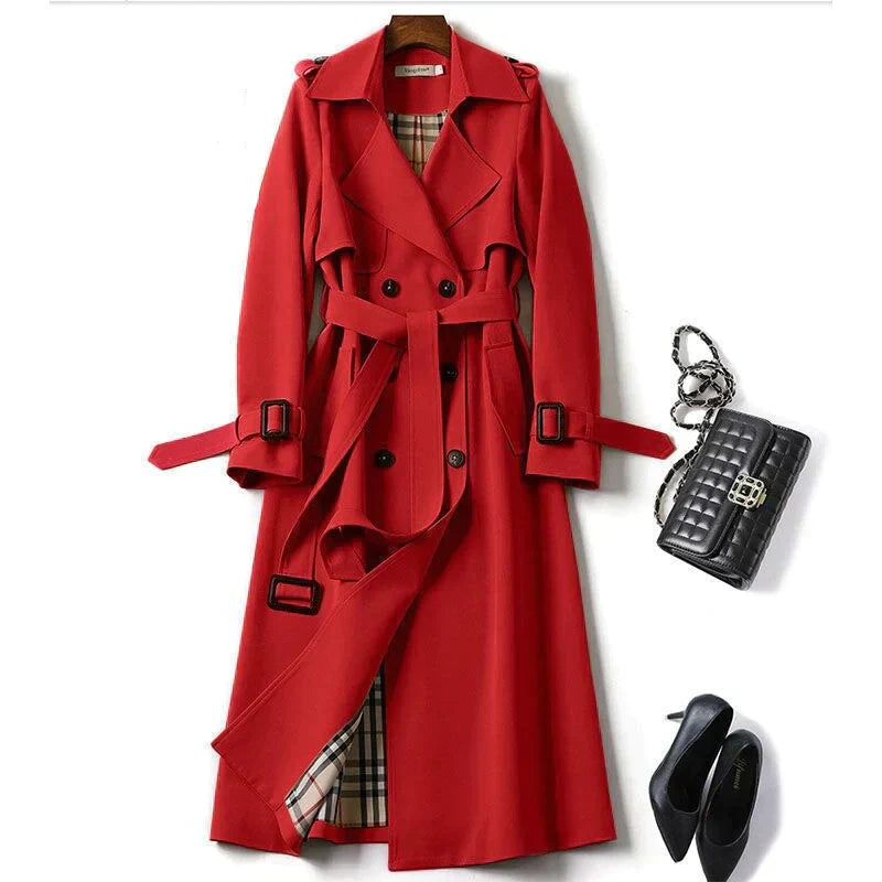 Dam Trenchcoat Modern Design Högkvalitativ Polyester och Bomull 5