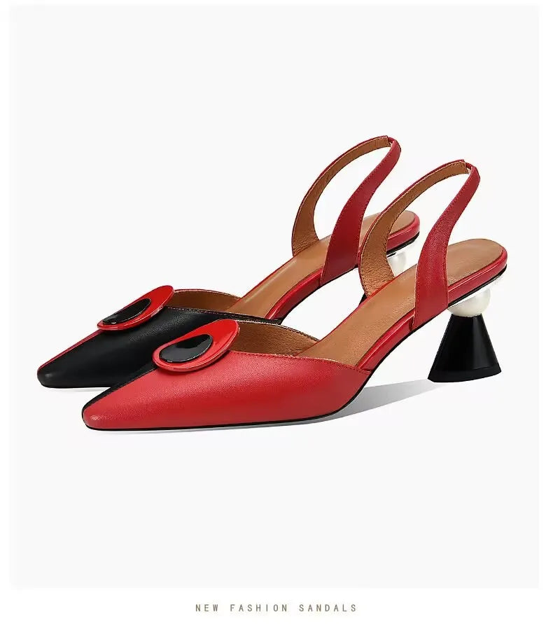 Dam Mules Spetsig Tå PU-Material Medium Klack-5