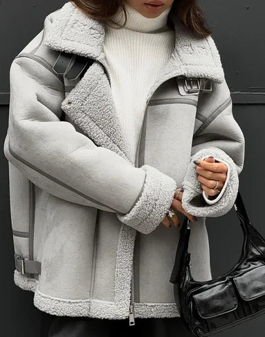Vinterjacka Dam Modern Chic Syntetisk Lång Med Isolerande Foder-3