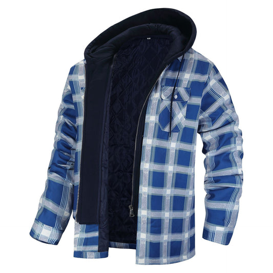 Herrjacka med Huva i Bomullsblandning Elegant Casual-1