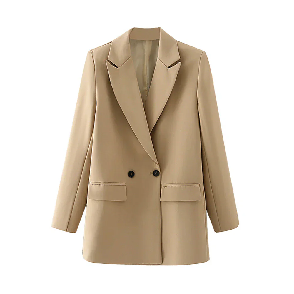 Dam Blazer Stickad Elegant 100% Akryl Tidlös Design 3