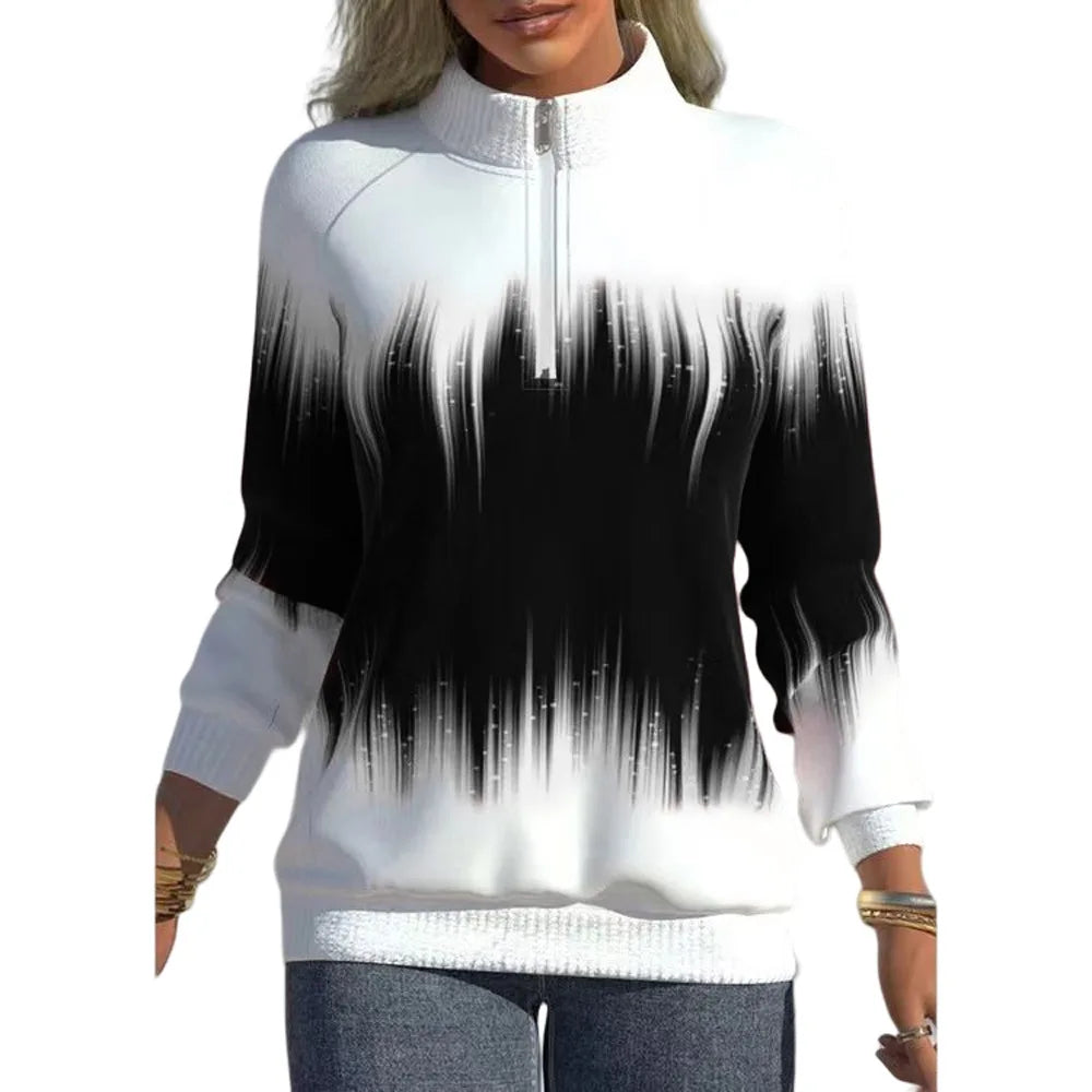 Lång Hoodie Dam Avslappnad Stil 100% Bomull-1
