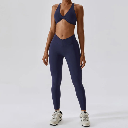 Dam Aktivkläder Set Snabbtorkande Nylon Sportig Ärmlös-1