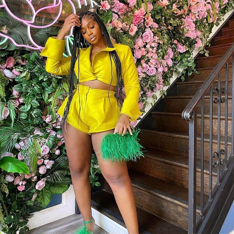 Dam Kort Set V-ringning Spandex Polyester-5