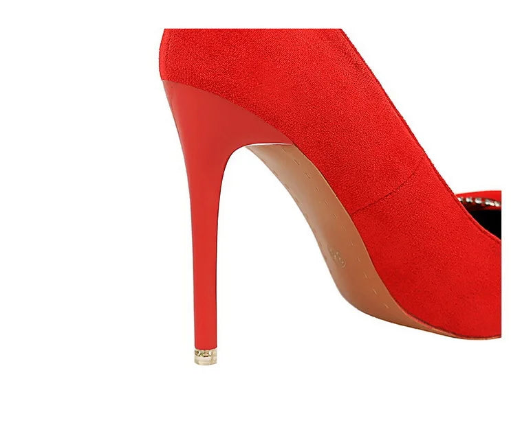 Dam Stilettskor Elegant PU Material Hög Klack-4