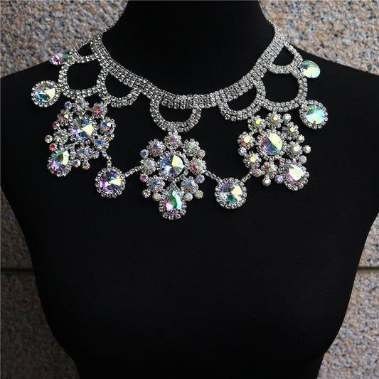 Dam Nackkedja Geometrisk Design Koppar Rhinestone-1