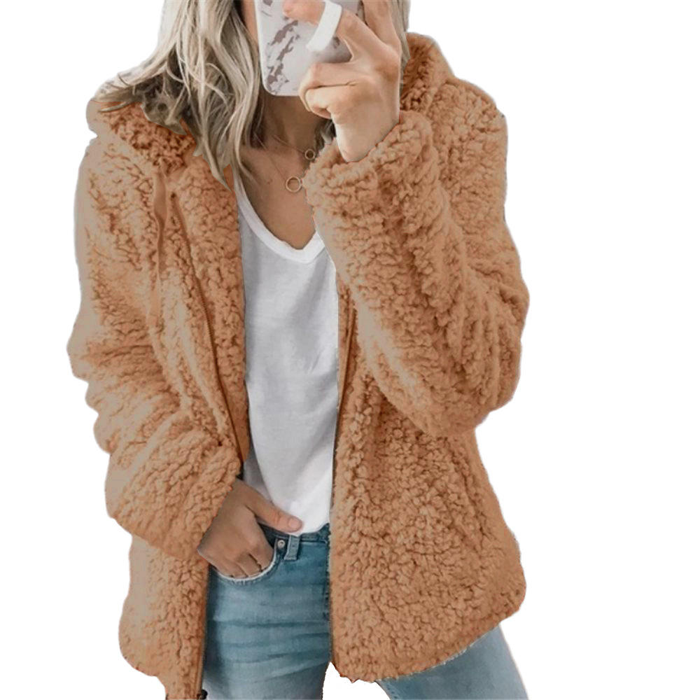 Kvinno Kappa Teddy Fleece med Fickor och Blixtlås 5