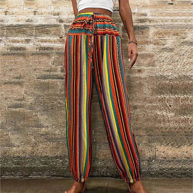 Variant image for Kvinnors Byxor Hög Midja 100% Bomull med Lyxiga Detaljer-6