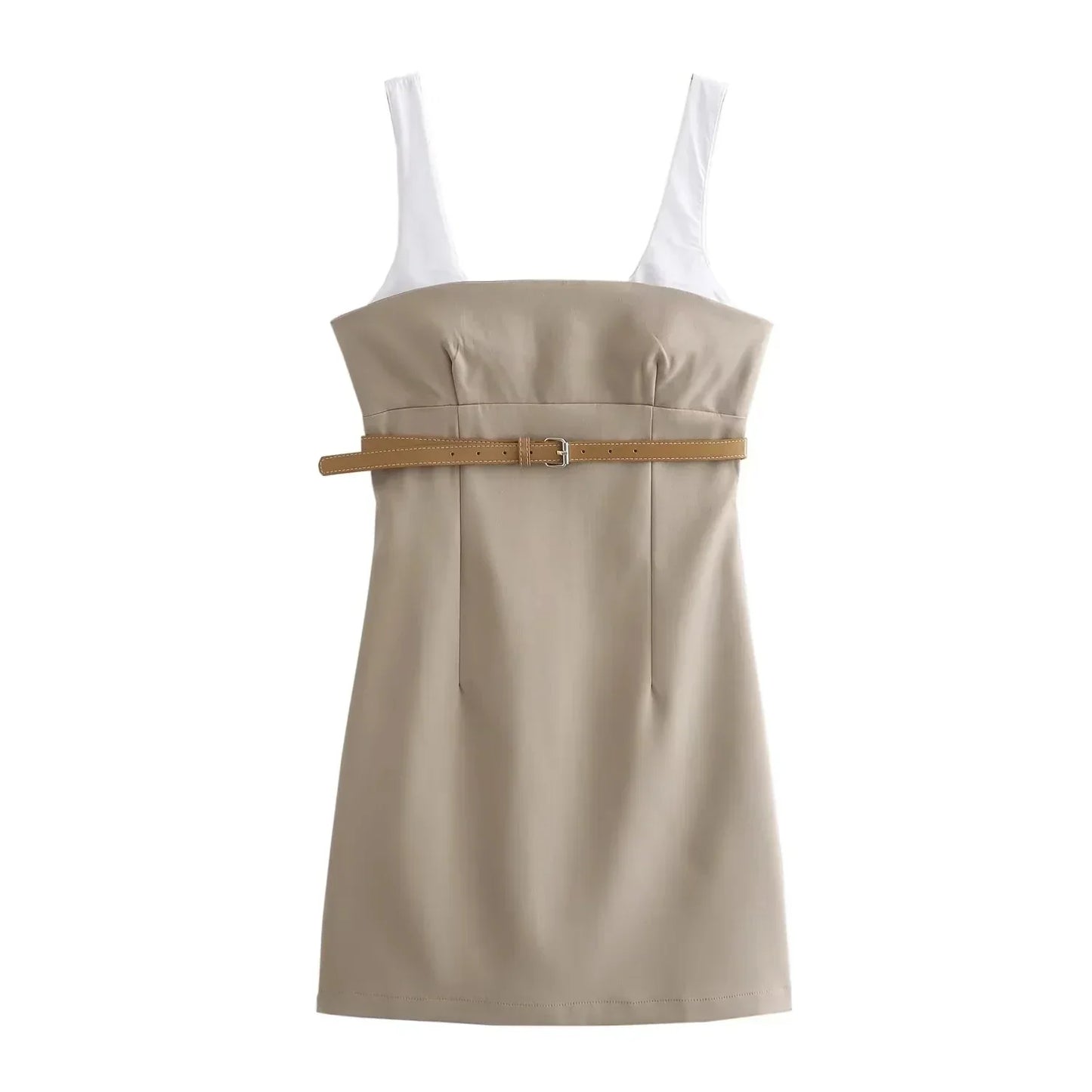 Variant image for Kvinnors Miniklänning med Bälte A-linje Polyester Glittrig-1