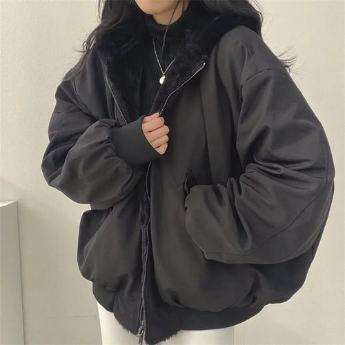 Herrjacka Reversibel Avslappnad Polyester för Höst-1