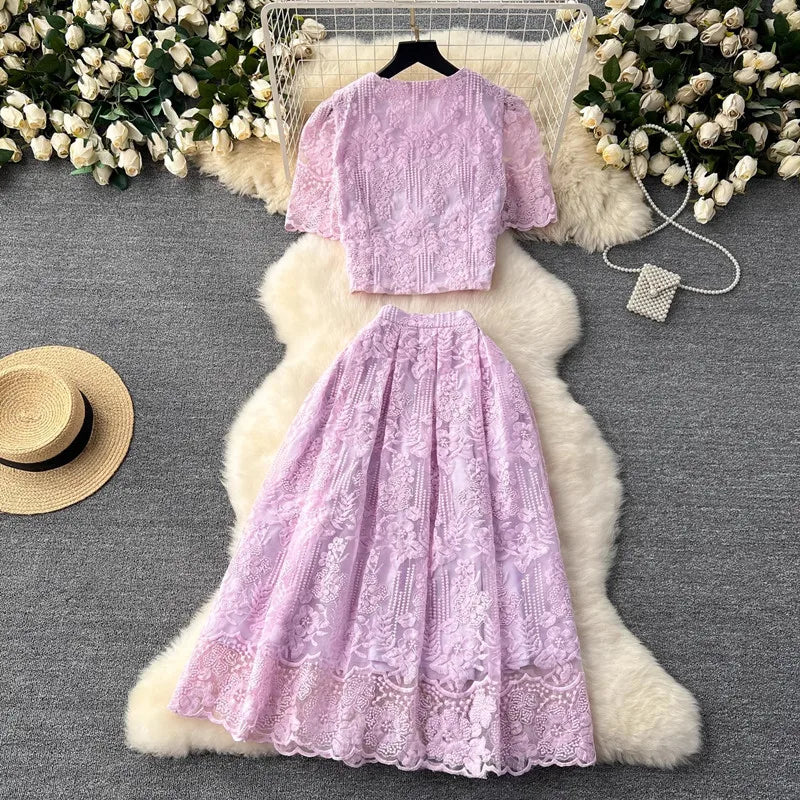 Damklänning Puffärmar A-Line Bomull-2