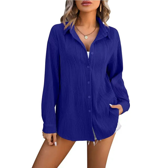 Variant image for Vit Dam Blus Modern Avslappnad Polyester-65