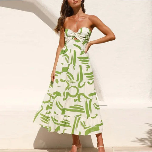 Kvinnors Midi Klänning Off-Shoulder 100% Polyester 1