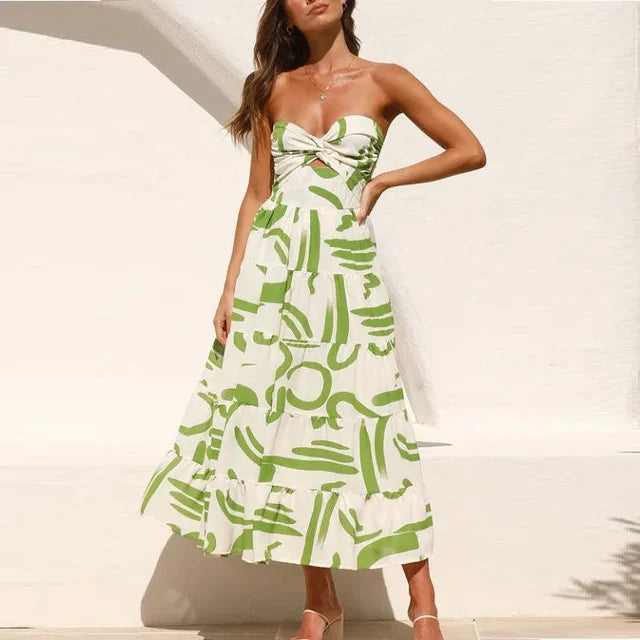 Kvinnors Midi Klänning Off-Shoulder 100% Polyester 8