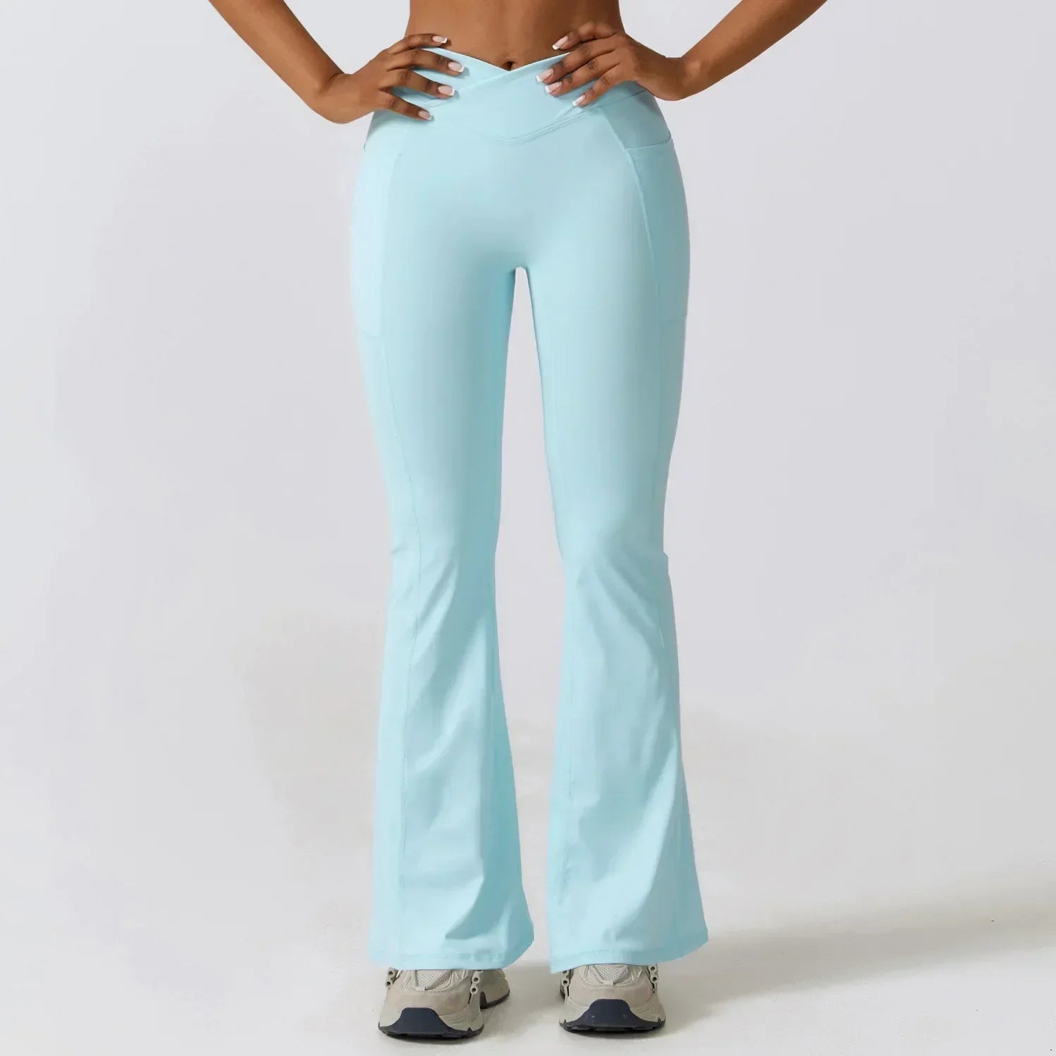 Dam Leggings Hög Midja Bred Ben Nylon Polyester-1