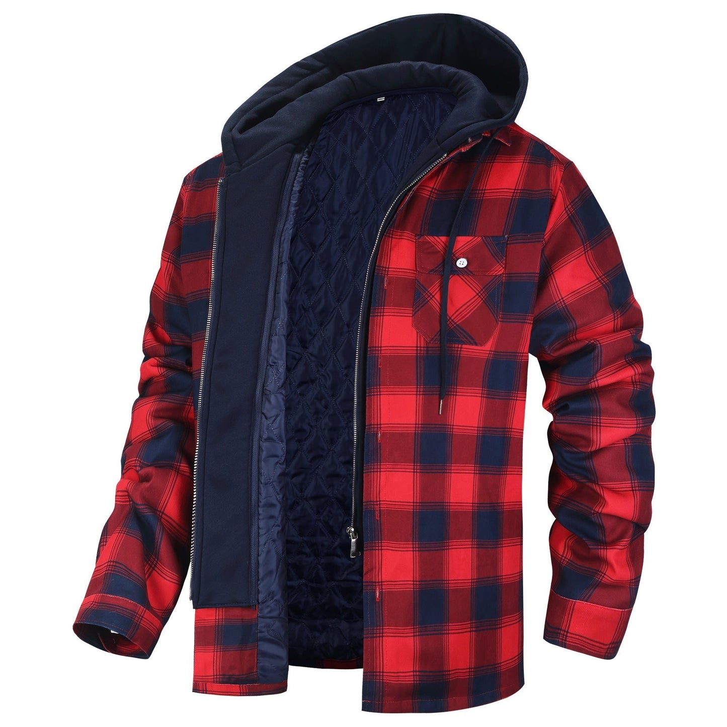 Variant image for Herrjacka med Huva i Bomullsblandning Elegant Casual-9