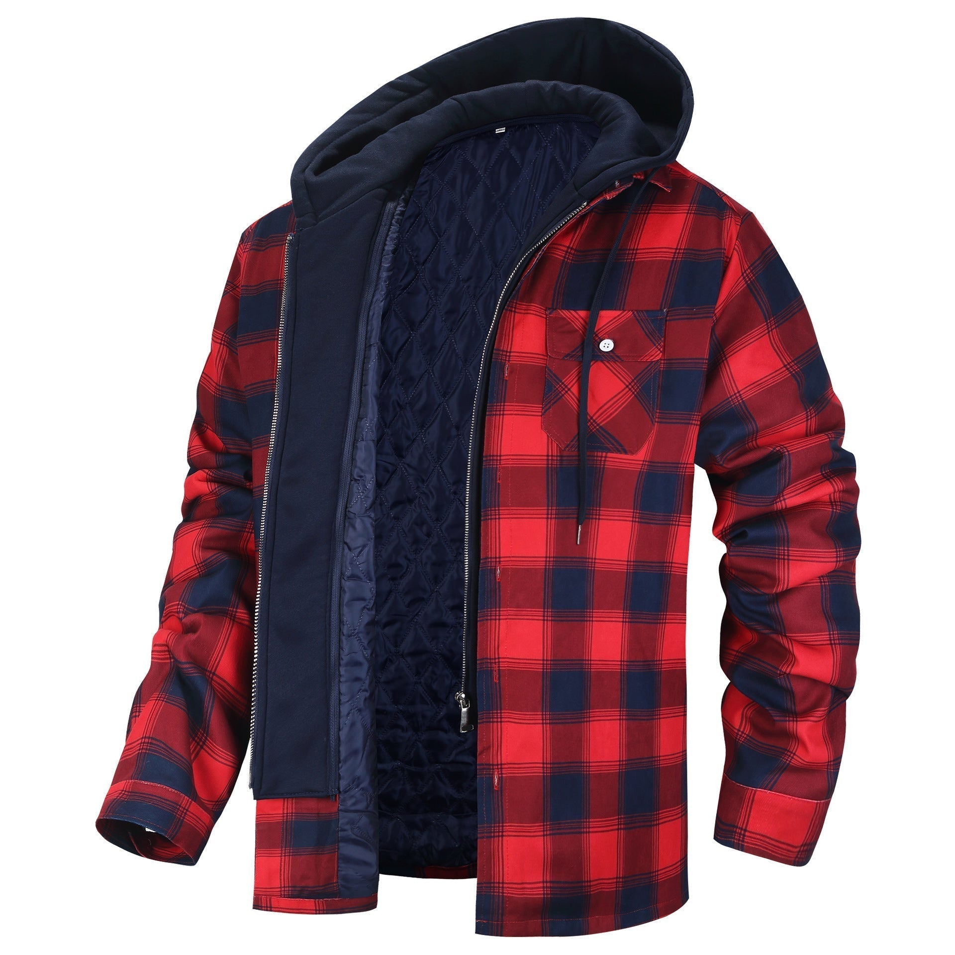 Variant image for Herrjacka med Huva i Bomullsblandning Elegant Casual-9