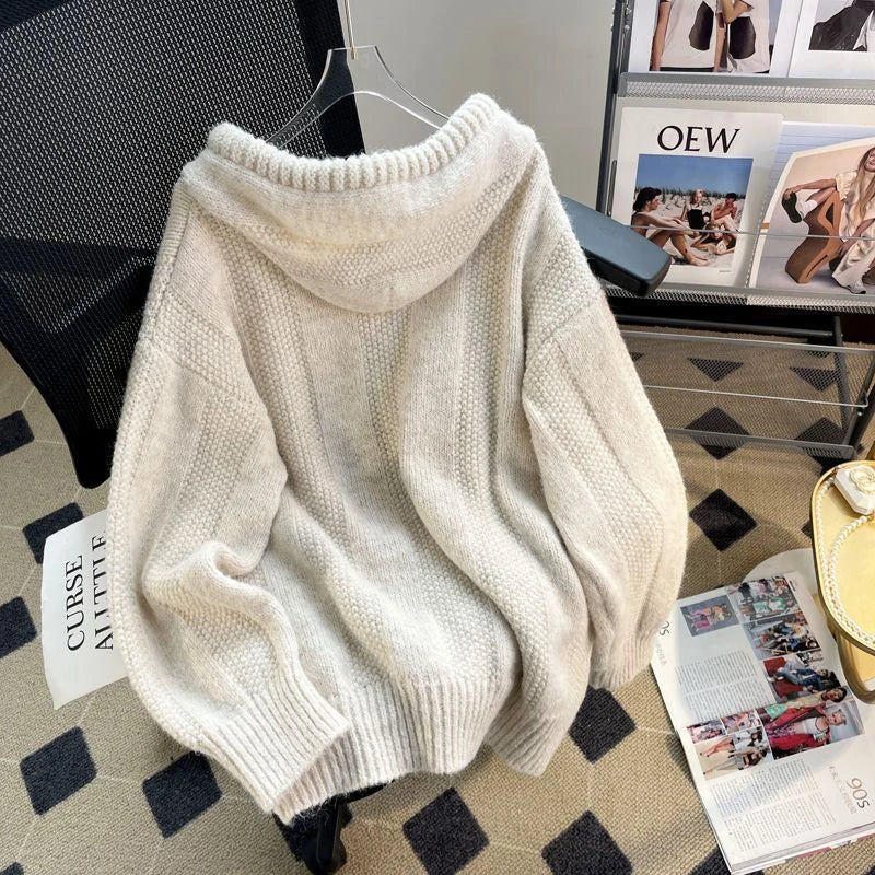 Kvinnors Hoodie med Knappstängning Mjuk Fleece-2