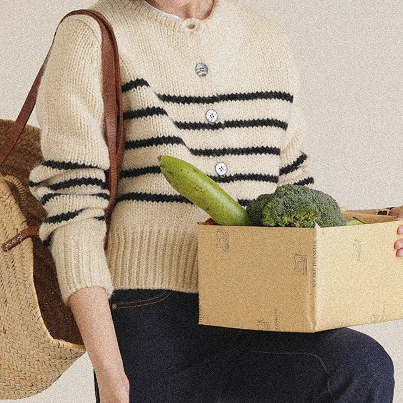 Dam Kappa Randig Design Akrylblandning-3