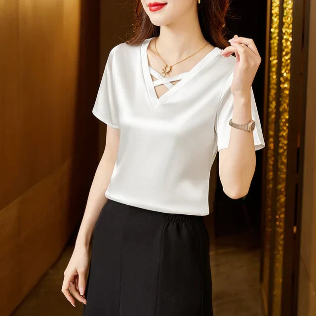 Dam Festtopp Lätt Bomull för Avslappnade och Festliga Tillfällen-5