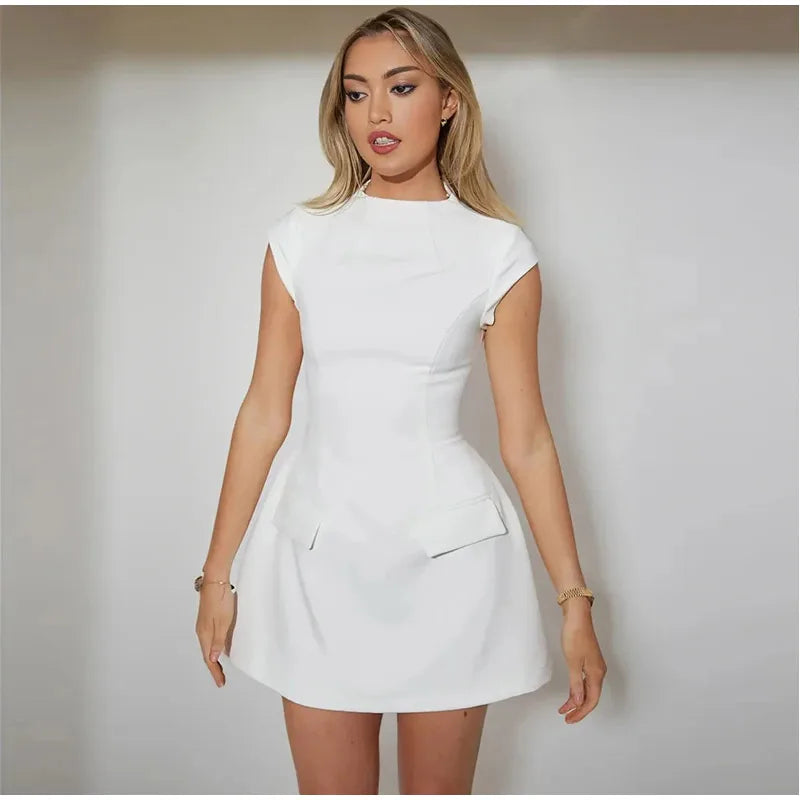 Dam Klänning Mini Figurformad Polyester för Fina Dam Klänningar-4