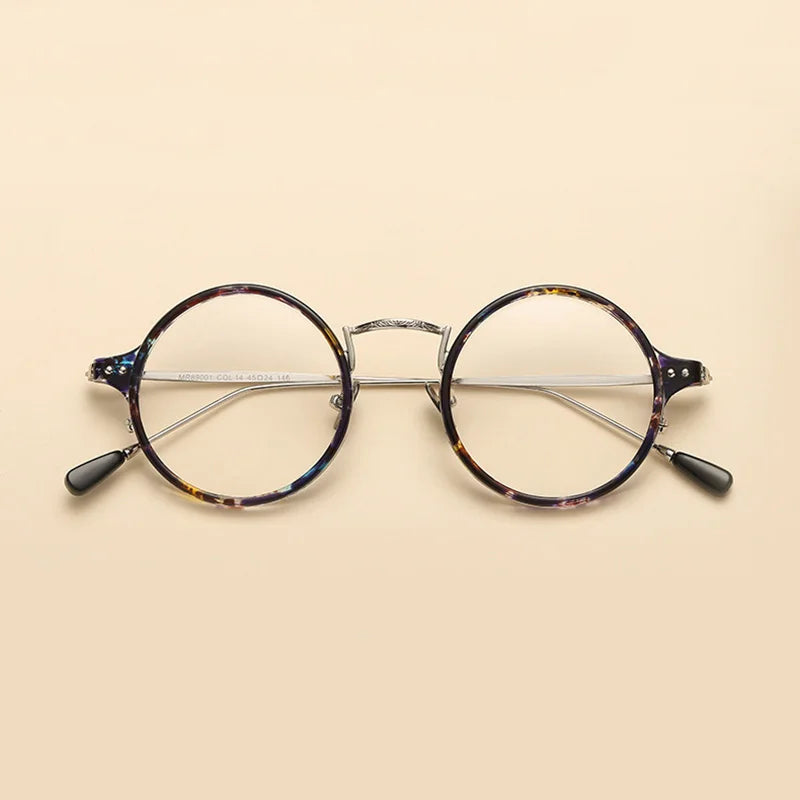 Unisex Runda Glasögon Trendig Design Plast och Glas-3