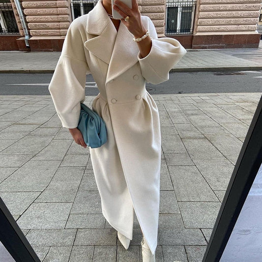Kvinnors VÀndbar Trenchcoat LÄng Klassisk Design med Bred Krage-1
